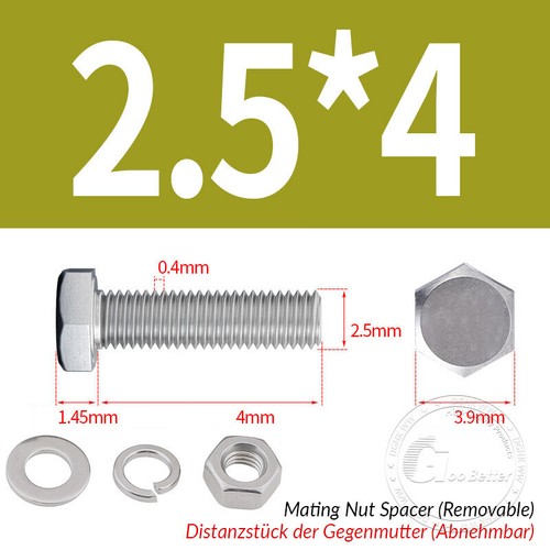 Set viti esagonali M2 - M24 acciaio inox A2 DIN 933 con rondelle dado - Foto 14 di 251
