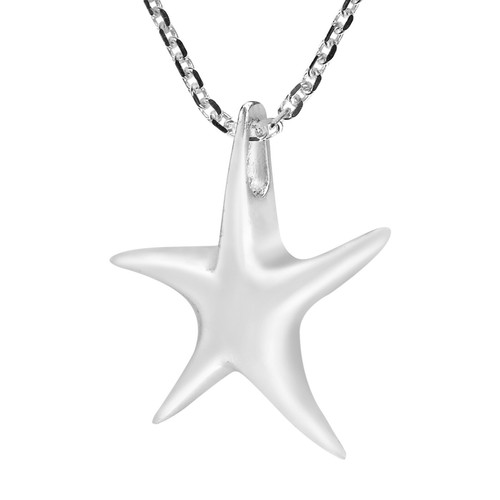 Beach Lover Sea Whimsical Starfish Ocean Animal .925 Sterling Silver Necklace - 第 2/6 張圖片