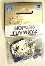 Galvanized Metal Letters 13pc 1" Tall N-Z By Crafter  s Square