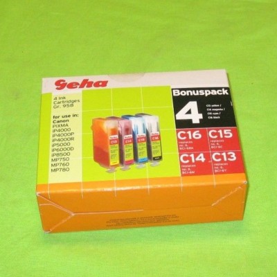 Geha 050840 Bonus Pack 4 Ink Cartridges C16 C15 C14 C13 Size 958