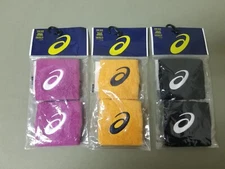 New Asics 3" Wristbands Sweatbands.   3 Colors To Choose.