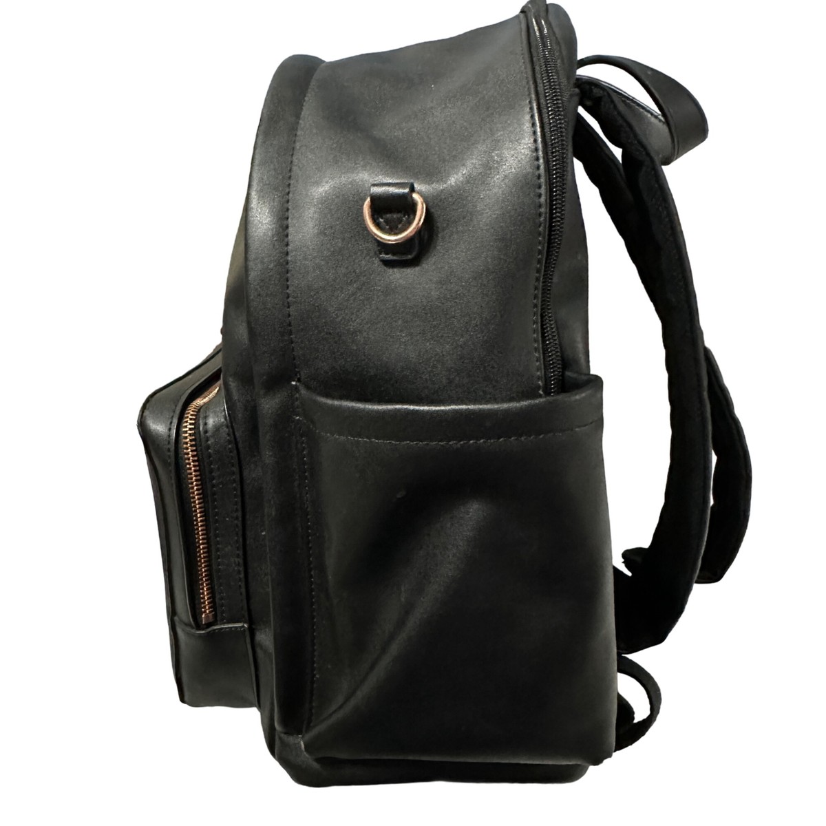 Black Topshop Faux-leather backpack purse vegan diaper bag bag Peek-A-Boo Vegan Leather Diaper Bag Backpack 2.0 in Black  main image 4
