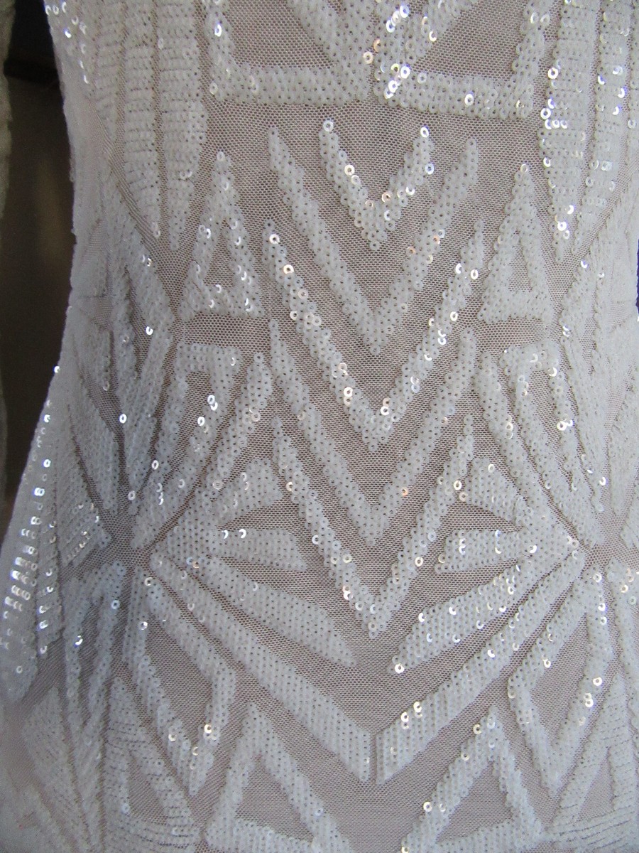 Dress the Population Emery Sequin Embellished Long-Sleeve Bodycon Dress  Size S | eBay