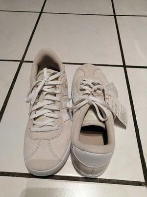 Adidas Sneaker Beige Leder Gr. 37 1/3 neu VL Court, Rauhleder, Velour,Skateboard