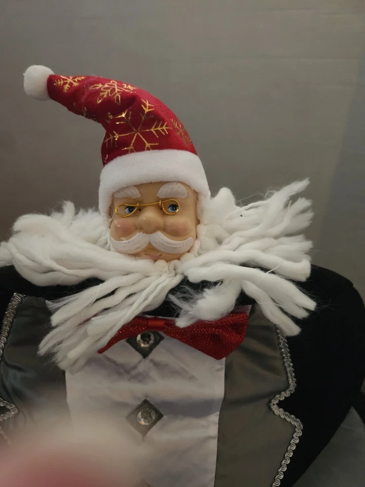 GRATIS Navidad Santa Negro Especial Fiesta Esmoquin 10" Alto 16" Novedad Sombrero Nuevo Foto 2 de 3