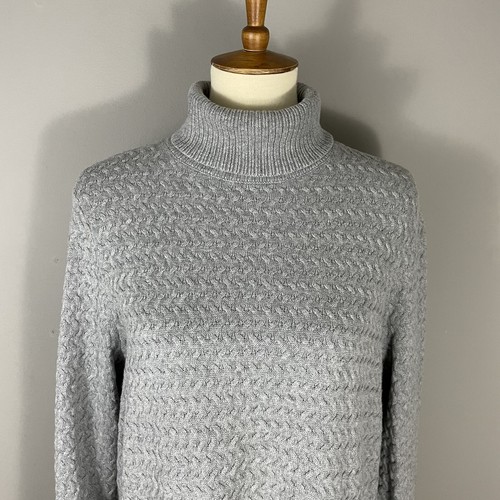 Lands End Gray Cable Knit Tunic Sweater 
