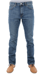Da Uomo WRANGLER GREENSBORO Jeans Stretch Straight Fit 'Notte Verde  \