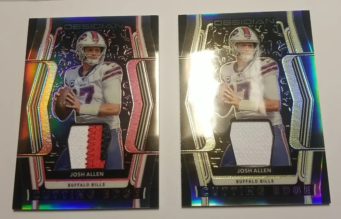 2020 Josh Allen Obsidian Cutting Edge - 2 Card Patch Lot! SSP /10