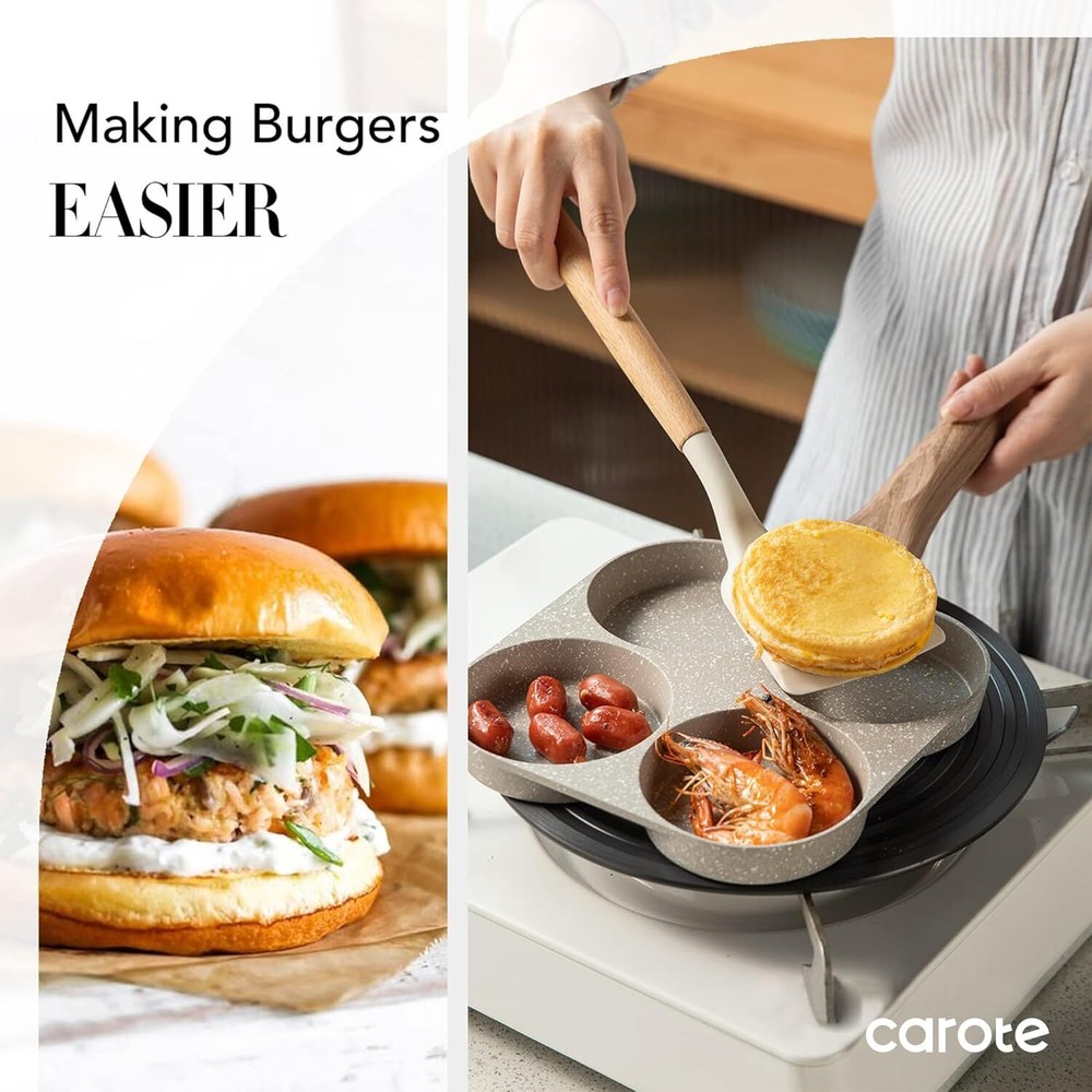 Pancake Pan and Healthy Egg Cooker Suitable for Gas Stove & Induction Cookware
