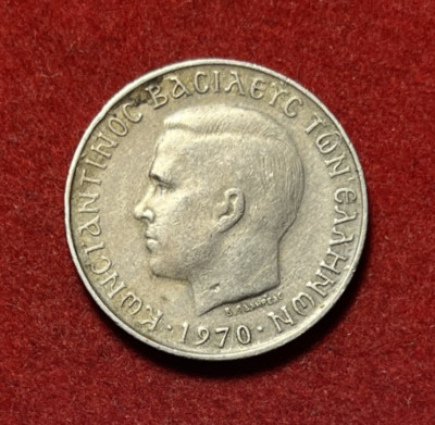 Greece 2 Drachmai 1970 Copper-Nickel Coin KM#90 T6243