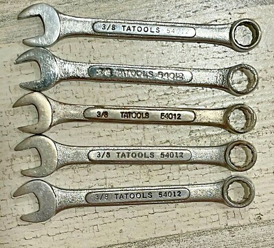 TATools 3/8'' SAE 12 Point Combination Wrench Set of 5 Tools 