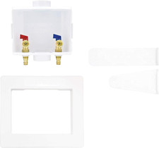 1/2 Inch Expansion PEX Connection, White Center Drain Washing Machine Outlet Box