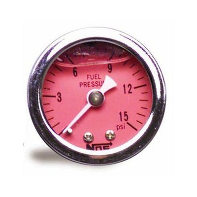 NOS Fuel Pressure Mechanical Fuel Pressure Gauge 1 1/2'' Dia Red Face 15905NOS