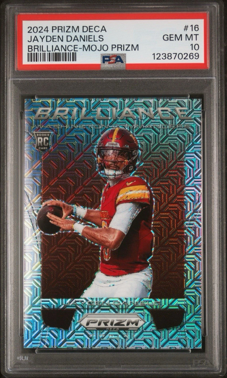 Jayden Daniels Panini Prizm Deca Brilliance #16 Mojo