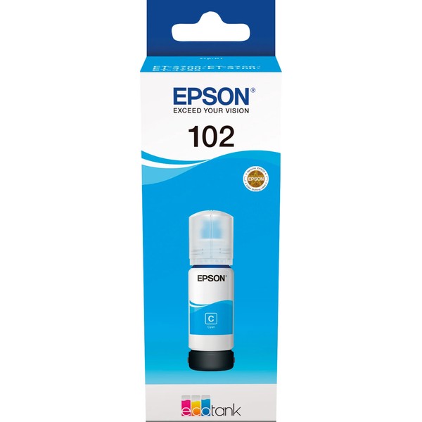 2 Bis 20X Epson Tinte 102 FüR Epson Ecotank, Bottle Ink, Cyan - Spare Bis Zu 26%-image