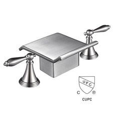Basin Faucet Spout Waterfall Bathtub Sink Tap Widespread Brushed Nickel Bathroom