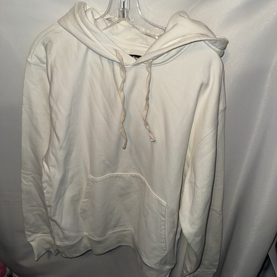 STUSSY Hoodie, Large, Cotton, White, Solid Color, RN94974, CA28629
