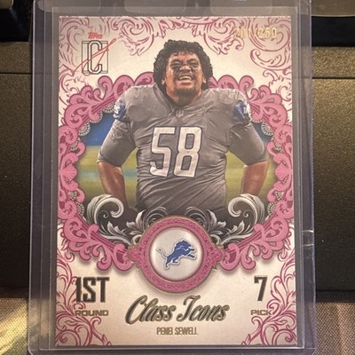 2025 Topps Signature Class Icons CI-15 Pink Penei Sewell Detroit Lions 201/250