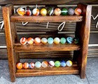 😎27-Vintage Peltier & Vitro Marbles-NM+Mint.59-.65 Stand Included-Opals-Rainbo — photo 8