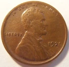 1921 P Lincoln Cent,  VF/EF for a lower mintage coin (21PVF1+)