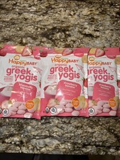 Happy Baby Organics Baby Snacks, Greek Yogis, Freeze Dried Yogurt  Fruit Snacks