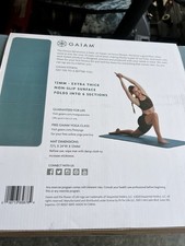 Gaiam Non-Slip Extra Thick Folding Fitness Yoga Mat Blue 72" x 24" Rectangle