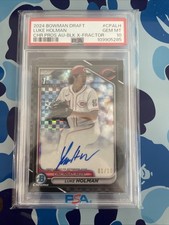 2024 Bowman Draft Chrome Luke Holman Black X-fractor /10 Reds Auto Autograph