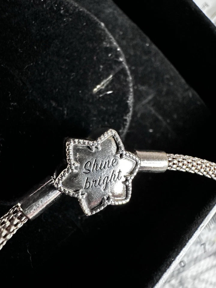 Pandora Armreif Silber Verschluss Schneeflocke, 19cm wie neu OVP - Bild 3 von 3
