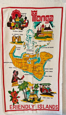 Vintage Island of Tonga Souvenir Tea Towel or Kitchen Linen
