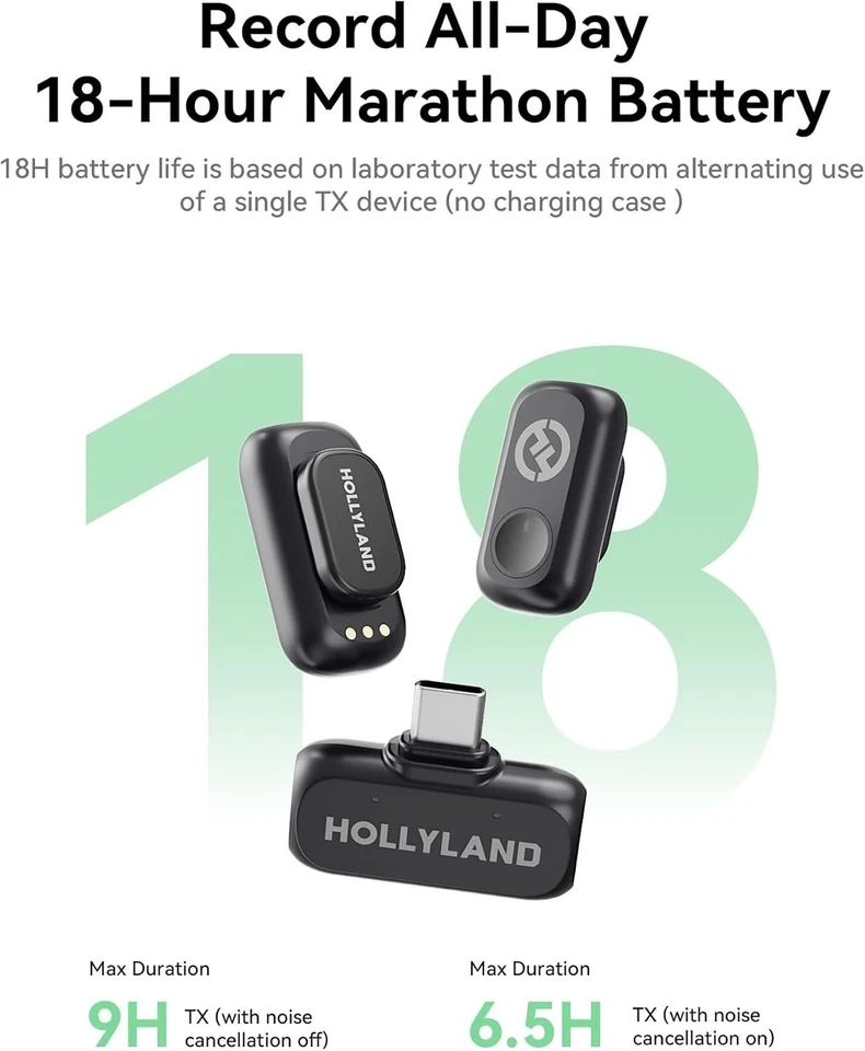 Hollyland Lark A1 Wireless Microphone for iPhone 15/16 & Android, 48kHz/24-bit - Image 4 of 4