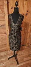 Vintage Guess Cocktail Dress Open Back NWT Size 10 Black Gold Party Dress