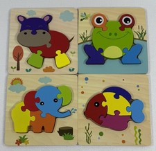 Wooden Puzzles, Set Of 4