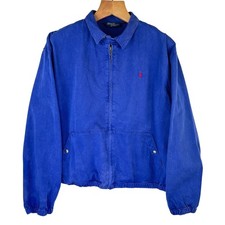 Polo Ralph Lauren Vintage Blue Harrington Jacket Made in USA Mens XL Pony Logo