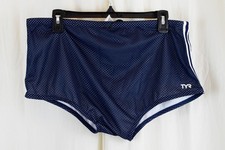 TYR Mens Poly Mesh Trainer Swim Suit Blue/White Size 34