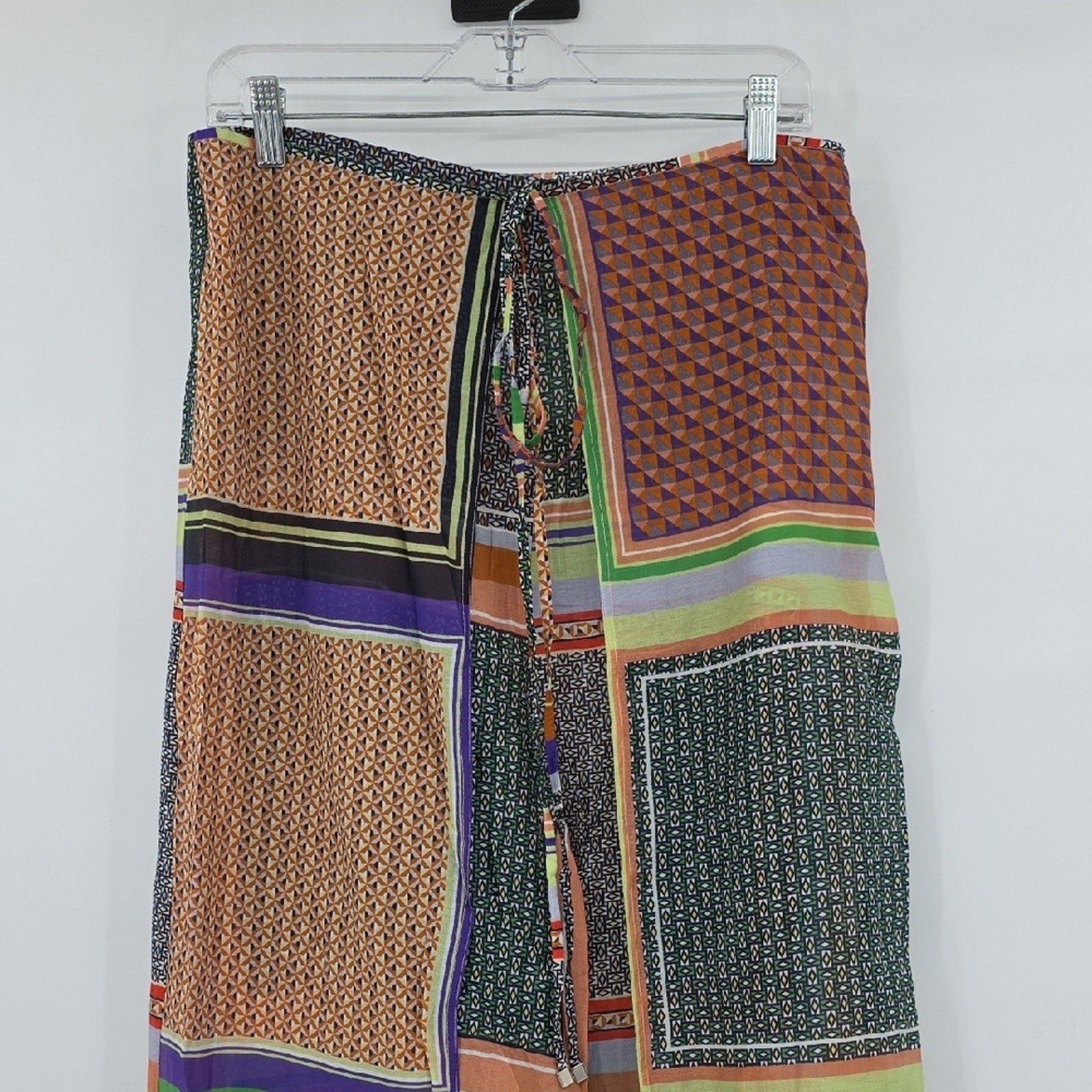Rosetta Getty Apron Wrap Wide Leg Pants Multi Color Size 12 image 2