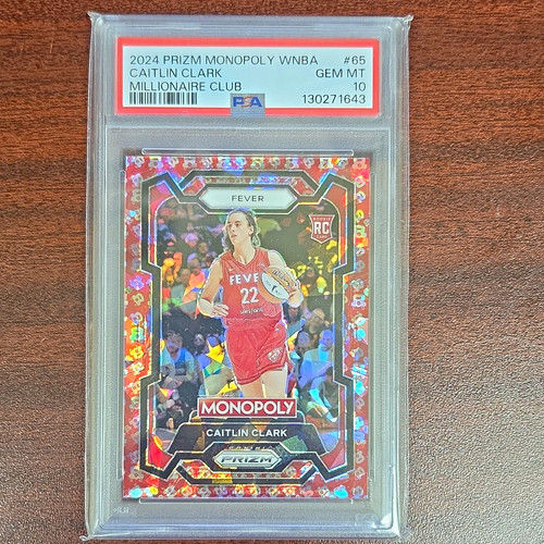 Panini 2024 Prizm Monopoly WNBA Caitlin Clark Millionaire Club #65 RC PSA10 POP1