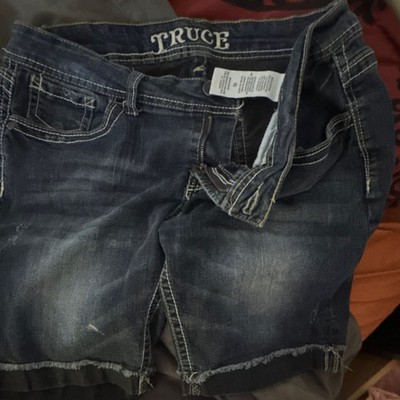 True Religion Women's Blue Medium Wash Denim Bermuda Shorts Size 15 5-Pocket