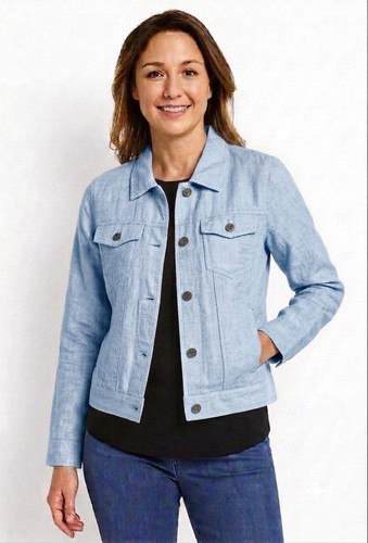 Jones New York 100% Linen Jones & Co. Women’s Light Jacket Size Medium