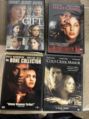 Thriller DVD Lot Bundle GIFT COLD CREEK MANOR HIGH CRIMES BONE COLLECTOR 