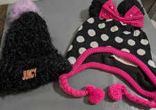 MINNIE MOUSE DISNEY Knit Polka Dot Winter Hat  & JUICY KNIT HAT