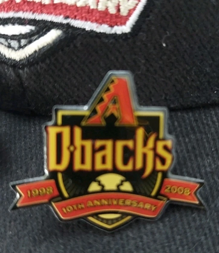 Arizona Diamondbacks 10th Anniversary Black Baseball Hat Strap Back W/ 2 Pins - Image 4 of 4
