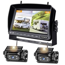 2 Magnetic Wireless Backup Camera with 7'' HD 1080P DVR Monitor 2CAM Black