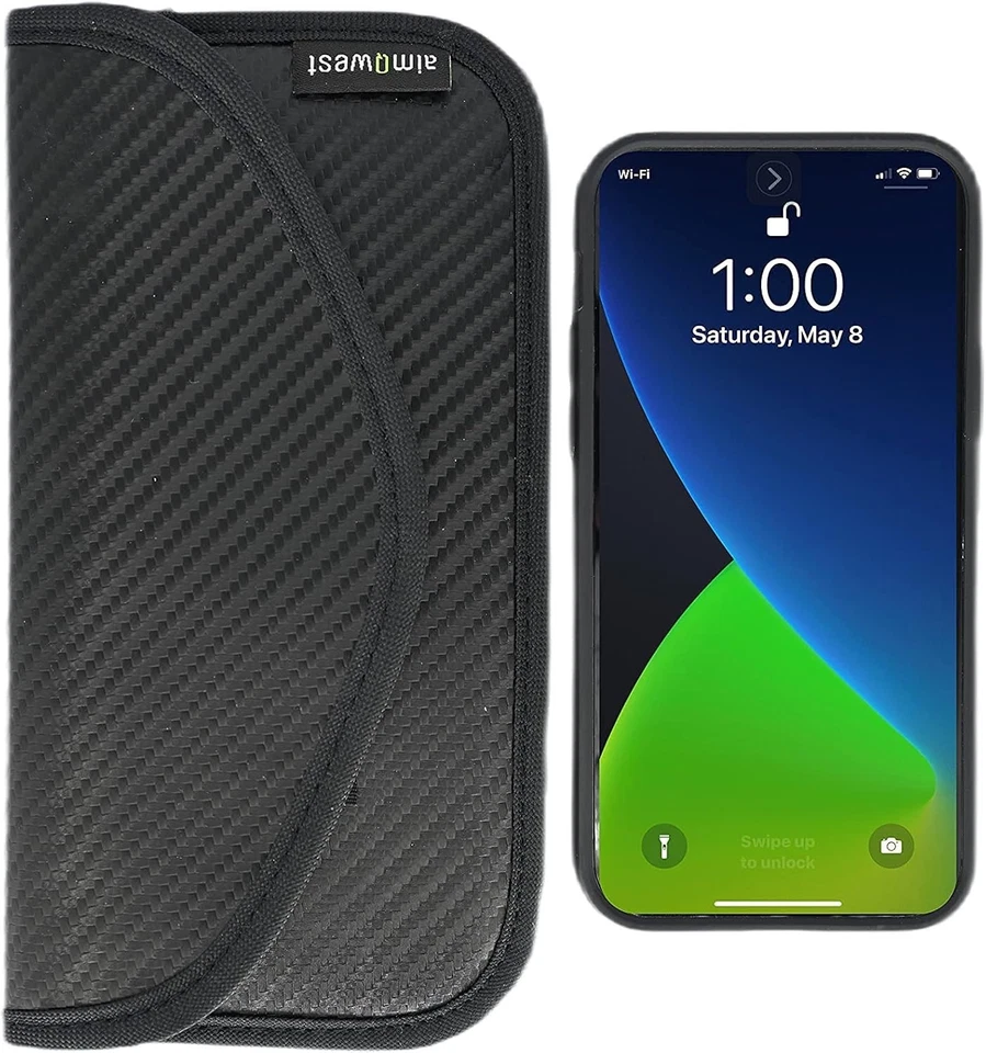 Funda de teléfono de fibra de carbono Faraday Shield 8x4 EMP RFID GPS bolsa de bloqueo de señal Foto 4 de 4