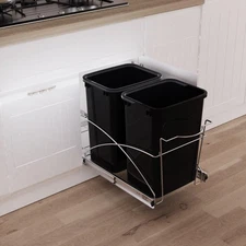 Pull Out Trash Can Under Cabinet,14" Wx22 D Heavy Duty Kitchen Garbage Bin, Soft