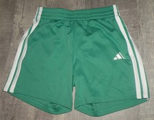 ADIDAS Basketball MESH Athletic SHORTS Boys LARGE 14/16 GREEN White Stripes NWOT