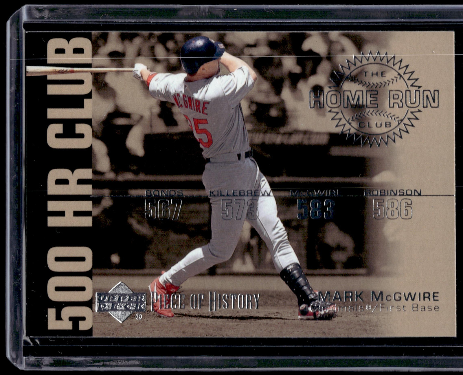 2002 Upper Deck Piece of History #HR7 Mark McGwire 500 HR  HOF