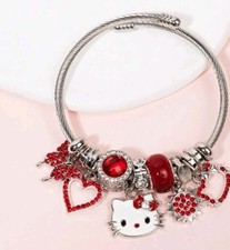 NEW  RED Hello Kitty Charm Bracelet Adjustable KIDS/ADULTS