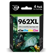 4PK 962XL Ink Cartridges for HP Officejet Pro 9010 9015 9018 9020 9025 Printer