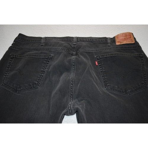 Levis 569 Jeans Mens Size 42 x 30 Straight Fit Black Cotton Denim - Picture 7 of 8