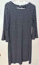 Tommy Hilfiger Women's Blue/ White  Print Bell Sleeve Dress Size 8